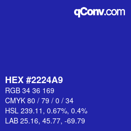 Color code: HEX #2224A9 | qconv.com