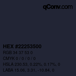Color code: HEX #22253500 | qconv.com