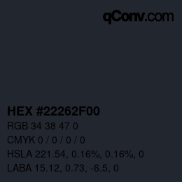 Color code: HEX #22262F00 | qconv.com