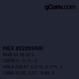 カラーコード: HEX #22263400 | qconv.com