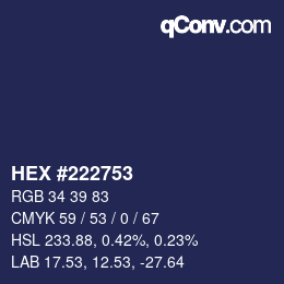 Color code: HEX #222753 | qconv.com
