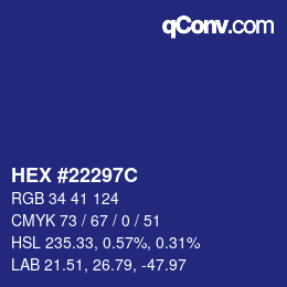 Color code: HEX #22297C | qconv.com