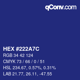 Color code: HEX #222A7C | qconv.com