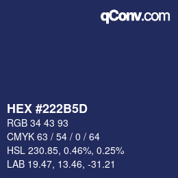 Color code: HEX #222B5D | qconv.com