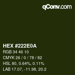 Color code: HEX #222E0A | qconv.com