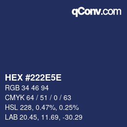 Color code: HEX #222E5E | qconv.com