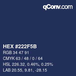 カラーコード: HEX #222F5B | qconv.com