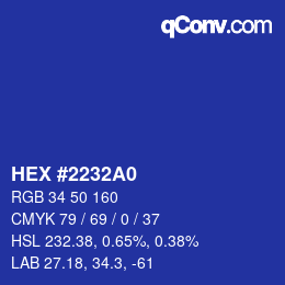 Color code: HEX #2232A0 | qconv.com