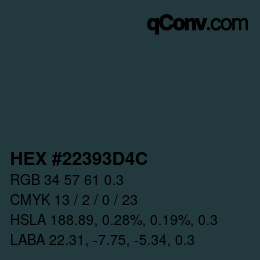 Código de color: HEX #22393D4C | qconv.com