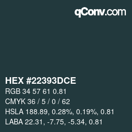 Color code: HEX #22393DCE | qconv.com