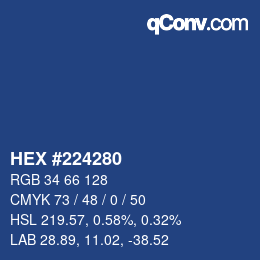カラーコード: HEX #224280 | qconv.com