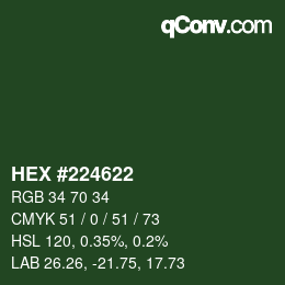 Color code: HEX #224622 | qconv.com