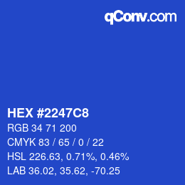 Color code: HEX #2247C8 | qconv.com