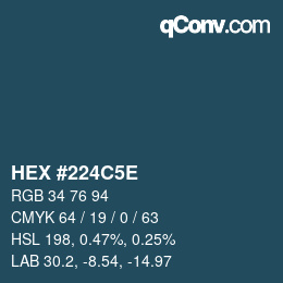 Color code: HEX #224C5E | qconv.com