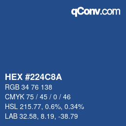 Color code: HEX #224C8A | qconv.com