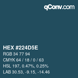 Color code: HEX #224D5E | qconv.com