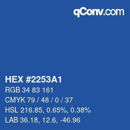Color code: HEX #2253A1 | qconv.com