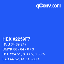 Color code: HEX #2259F7 | qconv.com