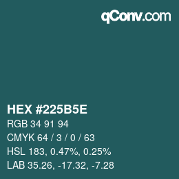 Color code: HEX #225B5E | qconv.com