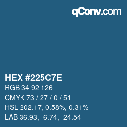 Color code: HEX #225C7E | qconv.com