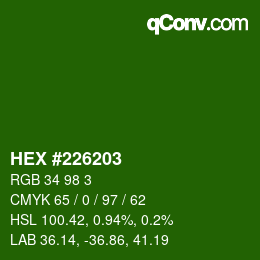 Color code: HEX #226203 | qconv.com