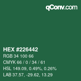 Color code: HEX #226442 | qconv.com