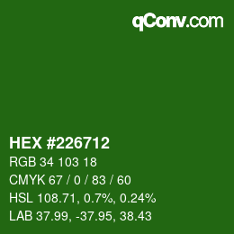 カラーコード: HEX #226712 | qconv.com