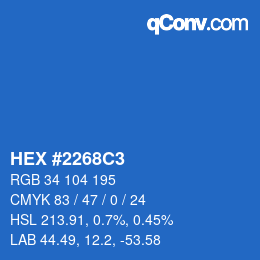 Color code: HEX #2268C3 | qconv.com