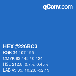 Color code: HEX #226BC3 | qconv.com