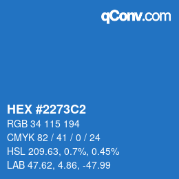 Color code: HEX #2273C2 | qconv.com