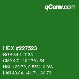 Color code: HEX #227523 | qconv.com