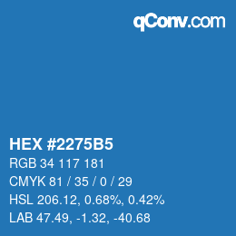 Color code: HEX #2275B5 | qconv.com