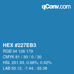 Código de color: HEX #227EB3 | qconv.com