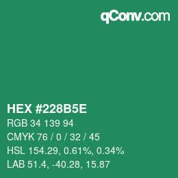 Color code: HEX #228B5E | qconv.com