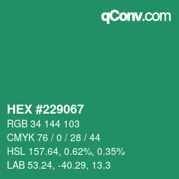 Color code: HEX #229067 | qconv.com