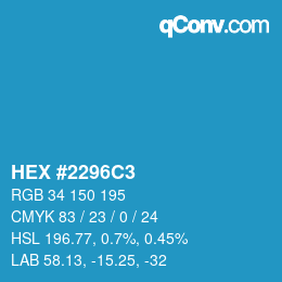 Color code: HEX #2296C3 | qconv.com