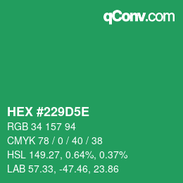Color code: HEX #229D5E | qconv.com