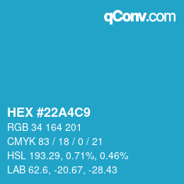 Color code: HEX #22A4C9 | qconv.com