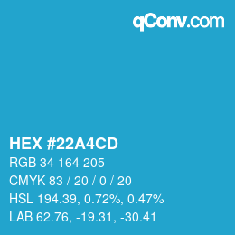 Color code: HEX #22A4CD | qconv.com