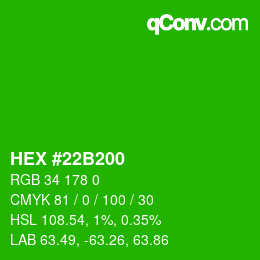 Color code: HEX #22B200 | qconv.com