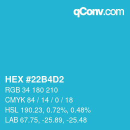 Color code: HEX #22B4D2 | qconv.com