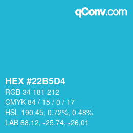 カラーコード: HEX #22B5D4 | qconv.com