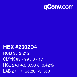 カラーコード: HEX #2302D4 | qconv.com