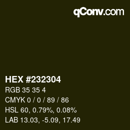Color code: HEX #232304 | qconv.com
