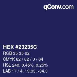 Color code: HEX #23235C | qconv.com
