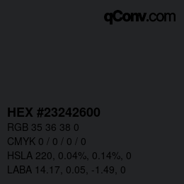 Color code: HEX #23242600 | qconv.com