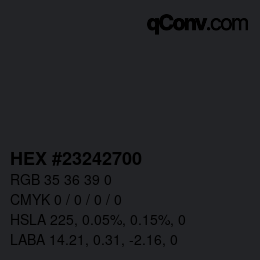 Color code: HEX #23242700 | qconv.com