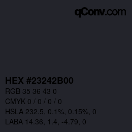 Color code: HEX #23242B00 | qconv.com