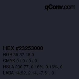 Color code: HEX #23253000 | qconv.com