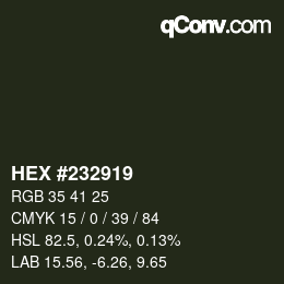 Color code: HEX #232919 | qconv.com